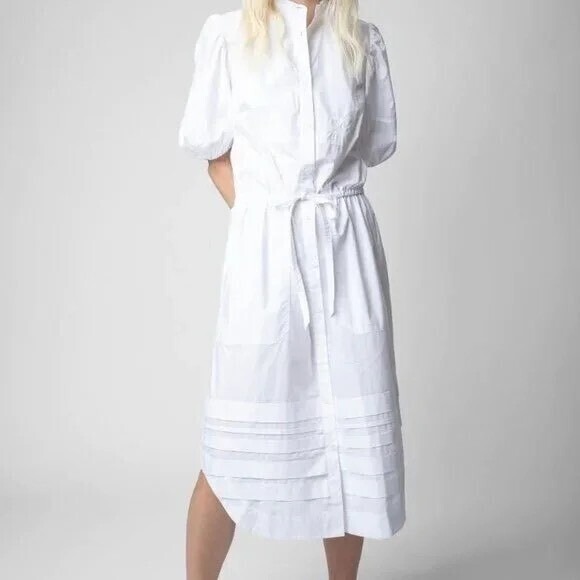 Zadig‎ & Voltaire NWT Ryana Pop Judo Shirt Dress in Size Large MSRP $498.00 - Picture 1 of 11